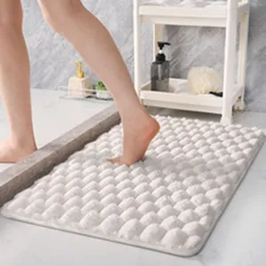 Tapis de Bain Absorbant Antidérapant pour Salle de Bain Tapis de Sol en Mousse à Mémoire Épaissie Couleur Unie Séchage Rapide