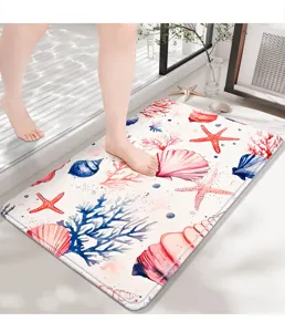 Tappeto doccia con conchiglie acquerello, passatoia antiscivolo per camera da letto.