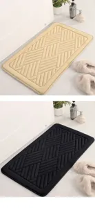 Coral fleece bathroom mat, non-slip and absorbent floor mat for home entrance use.