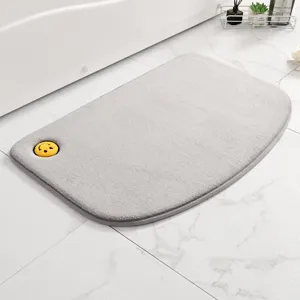Tappeto da bagno assorbente mezza rotonda antiscivolo tappeto grigio morbido per casa