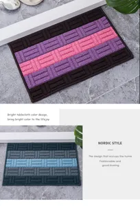 Polypropylene doormat anti-slip floor rug Nordic striped carpet for living room hallway