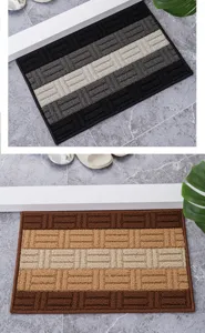 Multicolor jacquard polypropylene door mat, anti-slip floor mat for living room, bedroom.