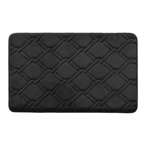 Tappeto da bagno nero in memory foam, spesso tappetino antiscivolo per la tua casa.