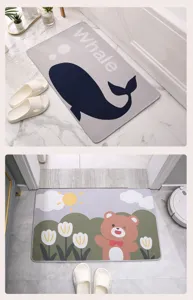 Bequeme rutschfeste Fußmatte mit Cartoon-Print für Bad, Küche, Wohnzimmer und Flur zu Hause.