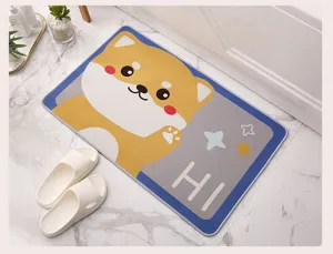 Süßer Cartoon Hunde Druck rutschfeste Fußmatte für Badezimmer und Hauseingang Dekor.