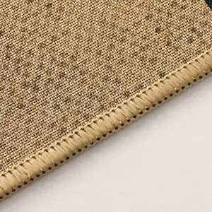 Durable linen floor mat with exquisite lock edges, anti-slip entrance mat for home use.