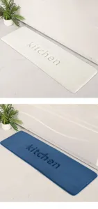 Küchenmatte Set saugfähig rutschfest weicher Boden Teppich mit geprägten Buchstaben.