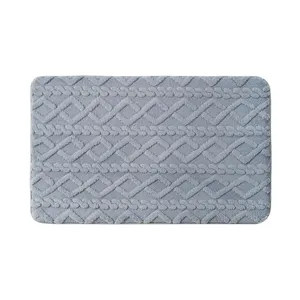 Weiche Flanell Jacquard Badematte rutschfeste Türvorleger saugfähige Fußmatte zu Hause