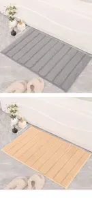 Tappeto da bagno rigato in microfibra, tappeto antiscivolo assorbente per bagno e soggiorno.