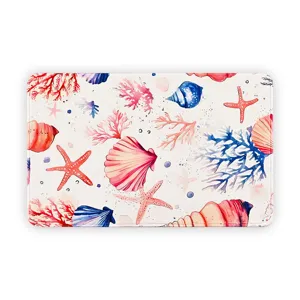 Tappeto da pavimento stampato stile cashmere per soggiorno e camera, tema oceano.