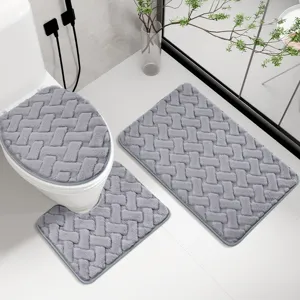 Thickened Imitation Rabbit Fur Bath Mat Non Slip Bathroom Floor Mat Solid Color Soft Absorbent Home Rug