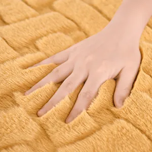 Thickened imitation rabbit fur floor mat main image showing soft plush texture and cozy touch.