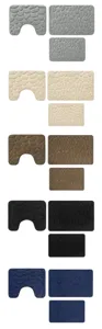 Memory foam bath mat 3-piece set, non-slip pebble textured rug for bathroom and shower room.