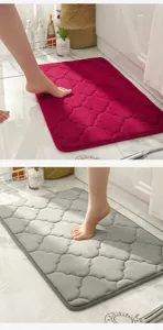 Verdikte absorberende antislip badmat, koraal fleece traagschuim badkamer vloerkleed.