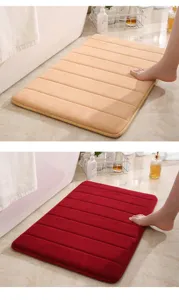 Thick memory foam bath mat, soft absorbent non-slip floor rug for bathroom and kitchen use.
