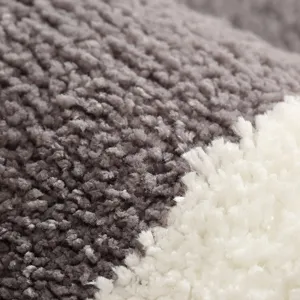 Fluffy shaggy area rug modern grey white textured non-slip floor mat for living room entrance