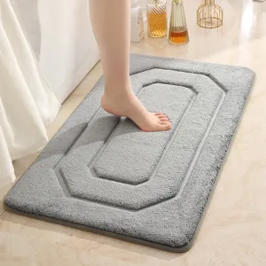 Absorbent Bathroom Floor Mat Non Slip Thickened Polyester Bath Rug Modern Minimalist Door Mat For Home Kitchen Bedroom
