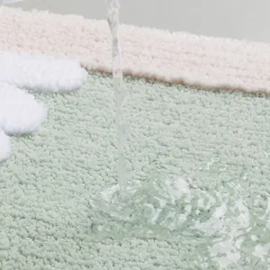 Absorbent bathroom floor mat fluffy anti-slip cute daisy carpet for home decoration
