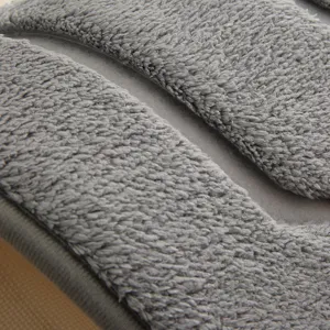 Thickened gray plush bath mat absorbent non-slip floor mat for bedroom and bathroom