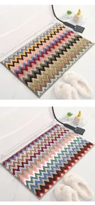 Mikrofaser bunte Welle Badematte, rutschfester Teppich fuer Badezimmereingang, sehr saugfaehig.