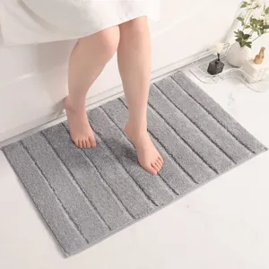 Tappetino da Bagno Antiscivolo Assorbente Tappeto a Righe in Poliestere Tappeto per Pavimento per Soggiorno Camera da Letto