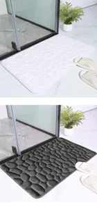 Tappetino bagno assorbente con ciottoli antiscivolo per ingresso bagno vista dettagliata
