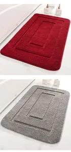 Microfiber bath mat detail view showing absorbent anti-slip texture for bathroom use.