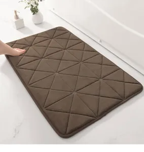 Verdichteter Memory-Foam Badteppich, braune Korallensamt Rutschfeste Fußmatte fürs Schlafzimmer.