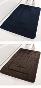 Ultra-soft microfiber bath mat with anti-slip backing, highly absorbent bathroom rug for floor.