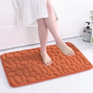 Tappetino Antiscivolo Assorbente Poliestere Rilievo Ciottolo Tappeto da Bagno Moderno Minimalista Tapp Soggiorno