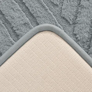 Faux Rabbit Fur Entrance Door Mat Non-Slip Diamond Floor Mat for Bathroom and Toilet