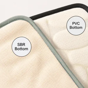 Primo piano dettagliato del fondo del tappetino antiscivolo con opzioni SBR e PVC