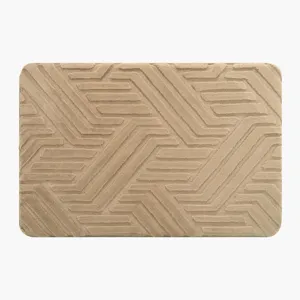 Faux rabbit hair anti-slip floor mat geometric absorbent bath rug for home doorway
