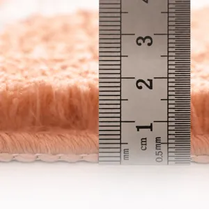 Thick plush bath mat non-slip floor carpet for bathroom, soft absorbent home rug details.