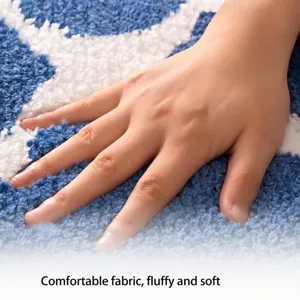 Absorbent bathroom non-slip floor mat, soft fluffy jacquard carpet for home use.