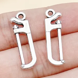Mini metal hacksaw tool charms alloy antique silver pendants for DIY jewelry making and keychains