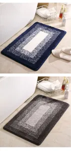 Fluffy gradient bathroom mat absorbent non-slip floor rug for home door entrance decor