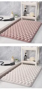 Tapis de bain moelleux à bulles, tapis de sol absorbant antidérapant pour la douche.