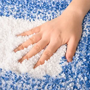 Soft gradient microfiber bathroom mat, highly absorbent anti-slip shaggy floor rug for home.