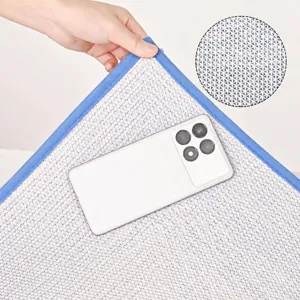 TPR anti-slip backing bathroom floor mat, absorbent plush entrance doormat variant view.