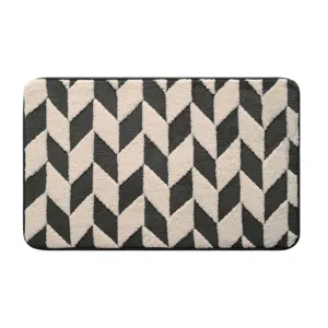 Fine velvet two-color jacquard door mat, anti-slip bathroom rug, absorbent floor mat.