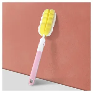 Spazzola per biberon in spugna con manico lungo e design rimovibile per pulire le tazze.