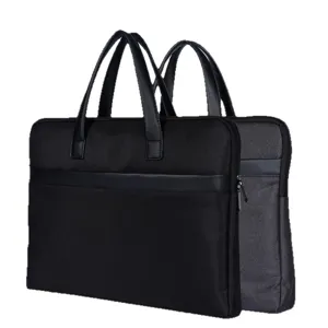 Borsa porta PC nera da lavoro, valigetta portadocumenti impermeabile per ufficio viaggio.