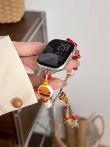 Bracelet de montre tissé en perles de céramique fait main compatible montre élégant
