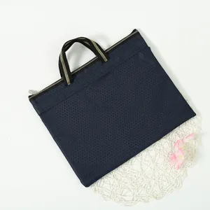 Oxford Cloth Document Bag Waterproof Zipper File Folder Handbag Business Office School Storage Organizer