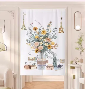 Fresh floral doorway curtain half partition curtain for bedroom kitchen home decor fabric