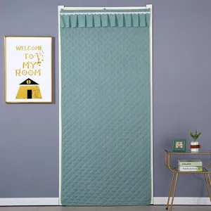 Thickened quilted door curtain scene display, diamond pattern thermal barrier for room winter.