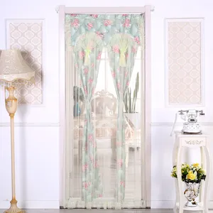 Cortina de puerta doble de encaje cortina divisoria floral para decoración de baño