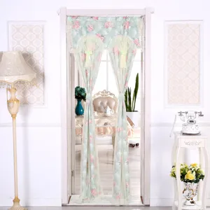 Cortina de puerta de encaje separador, cortina floral doble abierta para el hogar espacio.