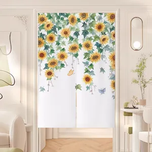 Sunflower door curtain room divider half curtain for bedroom kitchen home decor beautiful floral print